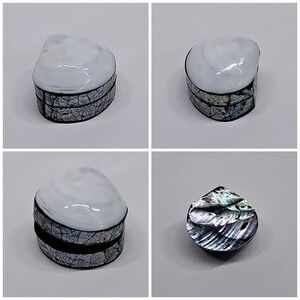Handmade Shell Trinket Box Bali Pearly Vintage Jewelry Inlay Small Souvenir Sea